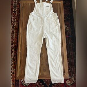 Madewell White Carpenter Overalls L